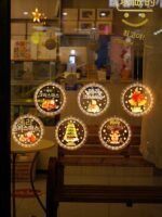 크리스마스 LED 장식용 발광 도어 걸이 크리스마스 트리 쇼핑몰 창문 분위기 조명 페인트 원형 흡착식 걸이 조명 - 이미지 3