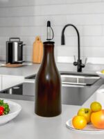 세라믹 오일 냄비 걸림 방지 및 누출 방지 땅콩 유채씨 오일 병 가정용 주방 고온 방지 간장 식초 병 오일 병 세트 - 이미지 3