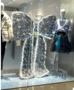 크리스마스 장식 네트워크 유명인 펀치 카드 빛나는 큰 리본 야외 대형 벽 외관 쇼핑몰 호텔 장식 - 이미지 5