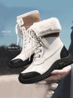 노스이스트 여성용 스노우 부츠 2025년 신제품 겨울 방수 미끄럼 방지 두꺼운 따뜻함 추위 방지 영하 40도 코튼 슈즈 - 이미지 2