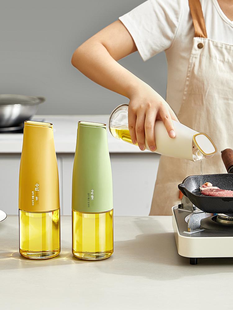 main_756005621560_0 일본식 오일 냄비 주방 가정용 자동 개폐 조미료 병 오일 냄비 간장 식초 소금 냄비 조미료 조합 세트 오일 병 - 이미지 1