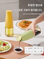 일본식 오일 냄비 주방 가정용 자동 개폐 조미료 병 오일 냄비 간장 식초 소금 냄비 조미료 조합 세트 오일 병 - 이미지 5