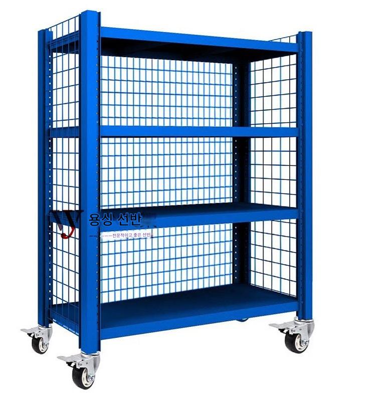 main_757904354156_0 바퀴 달린 선반, 격자가 있는 컨테이너, 견고한 두꺼운 창고 보관, 이동식 랙, 다층 가정용 조정 - 이미지 1