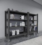 바퀴 달린 선반, 격자가 있는 컨테이너, 견고한 두꺼운 창고 보관, 이동식 랙, 다층 가정용 조정 - 이미지 2