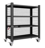 바퀴 달린 선반, 격자가 있는 컨테이너, 견고한 두꺼운 창고 보관, 이동식 랙, 다층 가정용 조정 - 이미지 4