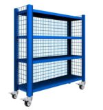 바퀴 달린 선반, 격자가 있는 컨테이너, 견고한 두꺼운 창고 보관, 이동식 랙, 다층 가정용 조정 - 이미지 5