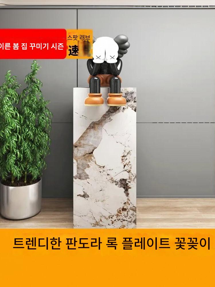 main_757926796169_0 가볍고 고급스러운 암석 접시 꽃꽂이 거실 돌 테이블 기둥 기둥 현관 바닥 장식 장식품 조각품 전시 테이블 - 이미지 1