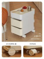 이동식 소파 사이드 캐비닛 소형 커피 테이블 발코니 거실 간식 카트 테이블 소형 아파트 침대 옆 아트 사이드 테이블 - 이미지 2