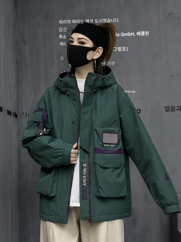 M 브랜드 스트릿 스타일 아웃도어 스포츠 재킷 여성 봄 신상품 루즈 기능성 윈드 재킷