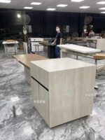 로그 스타일 록 보드 아일랜드 테이블 다이닝 테이블 통합 목재 그레인 록 보드 전위 바 테이블 트라버틴 록 보드 서프라이즈 스타일 - 이미지 3