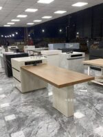 로그 스타일 록 보드 아일랜드 테이블 다이닝 테이블 통합 목재 그레인 록 보드 전위 바 테이블 트라버틴 록 보드 서프라이즈 스타일 - 이미지 4