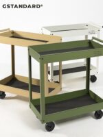 Gstandard 라이트 럭셔리 2단 인스 스타일 카페 북 그린 식물 홈 이동식 수납 카트