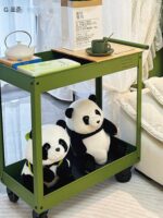 Gstandard 라이트 럭셔리 2단 인스 스타일 카페 북 그린 식물 홈 이동식 수납 카트 - 이미지 2