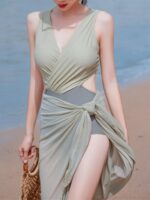 샤오홍슈가 추천하는 섹시 비키니 수영복 여성 원피스 2025 신스타일 배 가리고 슬리밍 온천 수영복