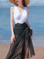 샤오홍슈가 추천하는 섹시 비키니 수영복 여성 원피스 2025 신스타일 배 가리고 슬리밍 온천 수영복 - 이미지 2