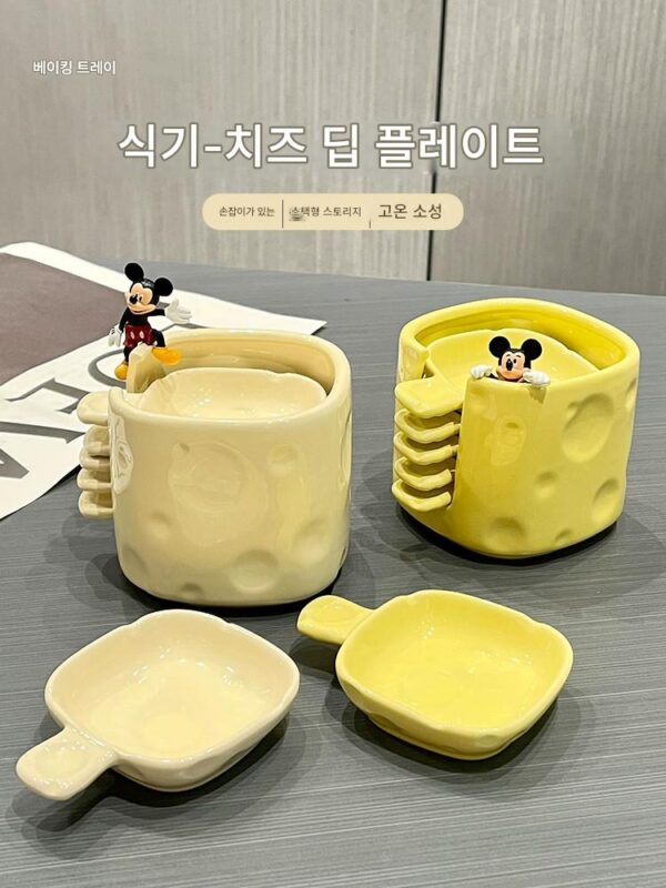 치즈 딥 접시 보관 접시 세트 냄비 양념 접시 가정용 기름 및 식초 양념 접시 손잡이가 있는 반찬 디핑 소스 접시