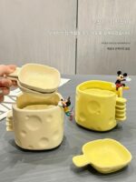 치즈 딥 접시 보관 접시 세트 냄비 양념 접시 가정용 기름 및 식초 양념 접시 손잡이가 있는 반찬 디핑 소스 접시 - 이미지 3