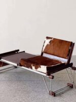 소가죽 벤치 정품가죽 중고 바우하우스 서적 및 신문 커피 홈 스테인리스 스틸 이탈리아 디자이너