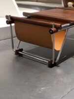 소가죽 벤치 정품가죽 중고 바우하우스 서적 및 신문 커피 홈 스테인리스 스틸 이탈리아 디자이너 - 이미지 4