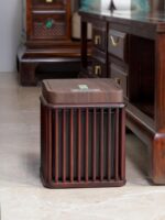 견고한 목재 지능형 유도 쓰레기통 고급 가정 신 중국식 빌라 거실 침실 티룸 사무실 대용량 - 이미지 5