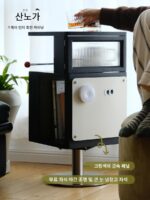 Sanye House/Square Inch 회전 사이드 캐비닛 솔리드 우드 레트로 소파 사이드 테이블 침대 옆 벽 코너 코너 캐비닛 책꽂이 - 이미지 4