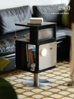 Sanye House/Square Inch 회전 사이드 캐비닛 솔리드 우드 레트로 소파 사이드 테이블 침대 옆 벽 코너 코너 캐비닛 책꽂이 - 이미지 5