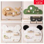 맞춤형 견고한 목재 홀보드 입구 벽걸이 선반 벽걸이 보드 입구 파티션 보관 선반 벽 디스플레이 선반