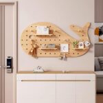 맞춤형 견고한 목재 홀보드 입구 벽걸이 선반 벽걸이 보드 입구 파티션 보관 선반 벽 디스플레이 선반 - 이미지 4