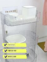다기능 뷰티 카트 주방 이동식 다층 바닥형 수납 선반 욕실 욕실 침실 수납 선반 - 이미지 5