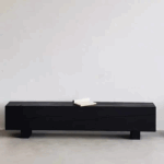 북유럽 디자인 탄화 블랙 원목 롱 벤치 홈스테이 장식 크리에이티브 레스트 전체 나무 부두 신발 벤치 나무 벤치