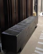 북유럽 디자인 탄화 블랙 원목 롱 벤치 홈스테이 장식 크리에이티브 레스트 전체 나무 부두 신발 벤치 나무 벤치 - 이미지 2