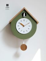 Duodijia 단단한 나무 뻐꾸기 시간 벽시계 거실 시계 벽걸이 창의적인 새 뻐꾸기 시계 중세 진자 시계 새 - 이미지 2