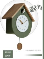 Duodijia 단단한 나무 뻐꾸기 시간 벽시계 거실 시계 벽걸이 창의적인 새 뻐꾸기 시계 중세 진자 시계 새 - 이미지 4