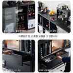 책장 모듈식 조합 캐비닛 블랙 홈 스토리지 캐비닛 잡지 캐비닛 거실 TV 조합 캐비닛 다이닝 사이드 캐비닛 - 이미지 3