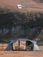 도쿄 크래프트 윙포트 야외 캠핑 윙 터널 텐트 가족 거실 (내부 텐트 포함) - 이미지 2