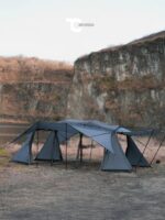 도쿄 크래프트 윙포트 야외 캠핑 윙 터널 텐트 가족 거실 (내부 텐트 포함) - 이미지 4