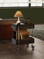 탄탄 트롤리 다층 중고 대용량 수납 선반 이동식 소파 사이드 도파민 스낵 랙 - 이미지 2