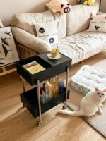 탄탄 트롤리 다층 중고 대용량 수납 선반 이동식 소파 사이드 도파민 스낵 랙 - 이미지 5