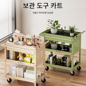 작은 카트 인스타일 카페 책 녹색 식물 홈 인더스트리얼 스타일 이동식 보관 도구 카트