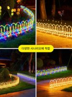 새로운 태양광 울타리 조명 창고 난간 야외 랜턴 안뜰 정원 잔디 크리스마스 장식 분위기 장식 조명 - 이미지 2