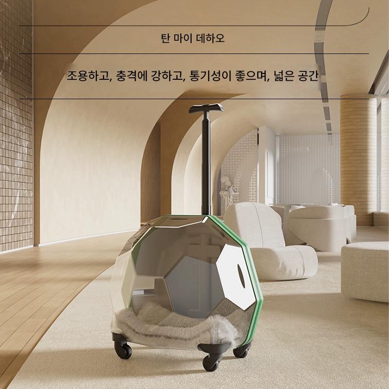 main_811725570202_0 고양이 가방 휴대용 트롤리 케이스 우주 캡슐 고양이 배낭 여행 가방 대용량 투명 반려동물 용품 유물 - 이미지 1