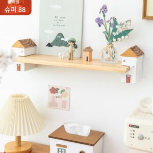 A Ying 흥미로운 통나무 칸막이 벽걸이 선반 벽걸이 캐비닛 레스토랑 어린이 방 벽걸이 책장