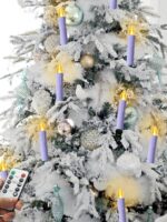 크리스마스 마카롱 컬러 장식 원격 제어 시뮬레이션 전자 촛불 램프 가족 촛불 생일 결혼식 분위기 램프 - 이미지 2