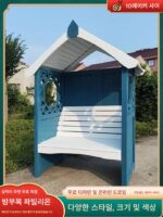 부식 방지 목재 파빌리온 벤치 정원 벤치 안뜰 갤러리 야외 단단한 목재 조경 꽃꽂이 목재 구조 맞춤 제작 - 이미지 3