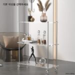 인스 스타일 아크릴 트롤리 거실 사이드 테이블 이동식 주방 가정 수납 선반 바닥 선반 - 이미지 3