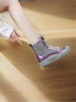 동북부 겨울 미끄럼 방지 스노우 부츠 여성용 흰색 면화 신발 미끄럼 방지 방수 면 부츠 따뜻한 평평한 바닥 방한 여성용 부츠 - 이미지 4