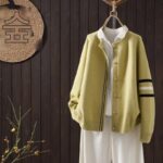 가을 신상 패션 올매치 솔리드 컬러 긴팔 니트 가디건 여성 짧은 루즈 슬림 싱글 브레스트 스웨터 재킷 - 이미지 2