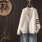 가을 신상 패션 올매치 솔리드 컬러 긴팔 니트 가디건 여성 짧은 루즈 슬림 싱글 브레스트 스웨터 재킷 - 이미지 3