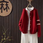 가을 신상 패션 올매치 솔리드 컬러 긴팔 니트 가디건 여성 짧은 루즈 슬림 싱글 브레스트 스웨터 재킷 - 이미지 4