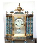 유럽 ​​및 미국 복고풍 탁상 시계 창의적인 진자 시계 거실 벽난로 클루아조네 에나멜 금도금 기계식 시계 - 이미지 4